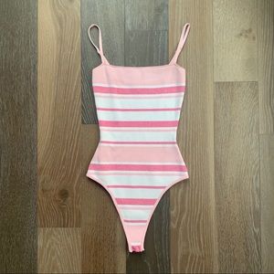 Superdown stripe bodysuit xs